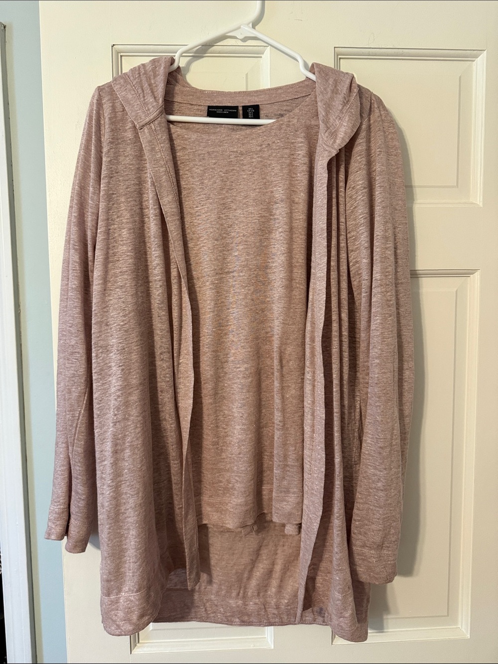 Adrienne Vittadini Dusty Rose Open-Front Hooded Cardigan